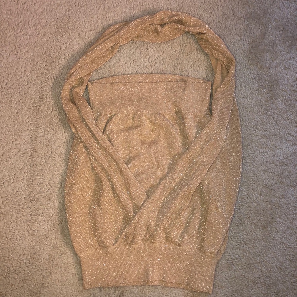 Sparkly gold halter top